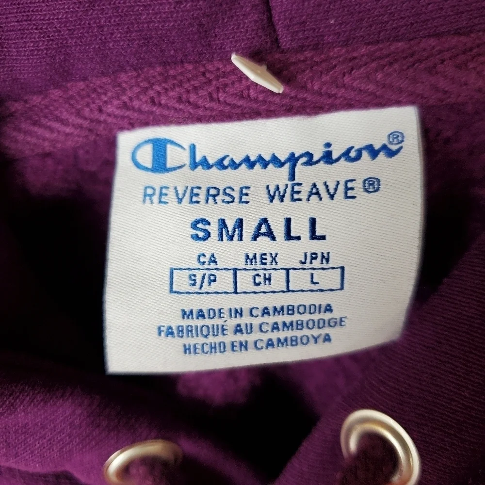 Champion Purple Reverse Weave Hoodie Tossed  Cs Size Small - Picture 4 of 16
